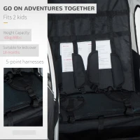 Aosom Elite Double Baby Bike Trailer Stroller Child Bicycle Jogger Swivel Wheel - Black and White(m-5)