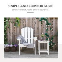 Outsunny Adirondack Chair, HDPE Fire Pit Chair, Weather Resistant Outdoor Chair for Patio, Garden, Backyard, Lawn, White(m-4)