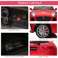 Aosom 12V Jaguar F-Type SVR Kids Battery Powered Ride On Car with Parent Remote Control - Red(m-6)