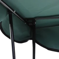 Outsunny Oxford Sports Folding Metal Camping Chair with an Overhead Shade Canopy & an Included Side Cup Holder - Green(m-8)