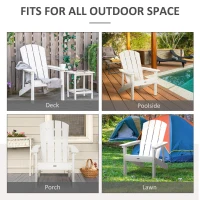 Outsunny Adirondack Chair, HDPE Fire Pit Chair, Weather Resistant Outdoor Chair for Patio, Garden, Backyard, Lawn, White(m-7)