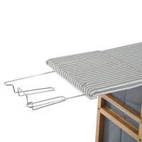 HomCom Collapsible Drop Leaf Ironing Board with Storage Boxes - Grey Stripes(m-7)