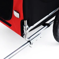Aosom New Folding Pet Bicycle Trailer Dog Cat Bike Carrier w/ Drawbar Hitch Stroller - Red and Black(m-13)