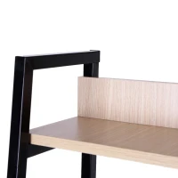 HomCom 5-Shelf Modern Ladder Bookcase - Golden Oak/Black(m-5)