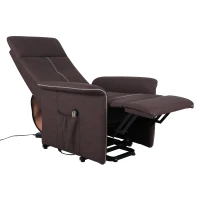 HomCom Faux Leather Three Position Lift Chair Recliner With Remote - Brown(m-2)