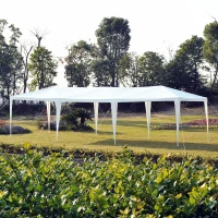 Outsunny 10' x 30' Pop Up Canopy Tent with 4 Removable Mesh Side Walls - White(m-4)