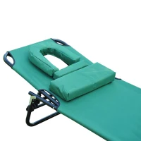 Outsunny Folding Face Down Opening Beach Sun Lounger - Green(m-6)