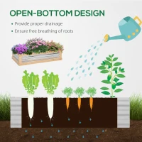 Outsunny 48" x 24" x 32.25" Elevated Planting Beds Garden Wooden Cold Frame Greenhouse Flower Planter Protection Wood(m-5)