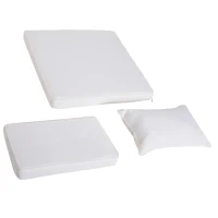 Outsunny 3 Piece Loveseat and Nested Ottoman Outdoor Furniture Set with Adjustable Armrest(m-11)