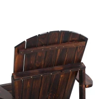 Outsunny Wooden Adirondack Chair, Classic Outdoor & Patio Seating, Durable Wood Construction, Brown(m-7)