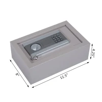 HomCom 12” x 8” x 4” Top Opening Drawer Digital Passcode Safe Home Security Storage With Emergency Keys(m-3)