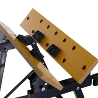 HomCom 25” Adjustable Folding Portable Work Bench and Vise – 385lb Capacity(m-9)