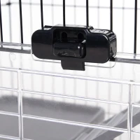 PawHut 43"H Ferret House Habitat Small Animal Hutch - Black and White(m-8)