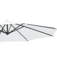 Outsunny 10' Hanging Tilt Offset Cantilever Patio Umbrella with 6-Level Adjustable Angle, Base Stand, UV Fighting Canopy, & 360° Rotation, Cream White(m-12)