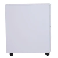 Vinsetto 24" Metal 3 Drawer Locking Under Desk Filing Cabinet On Wheels - White(m-7)