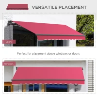 Outsunny Patio Awning Canopy Retractable Deck Door Outdoor Sun Shade Shelter(m-6)