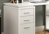 Monarch Contemporary Hollow-Core Adjustable L-Shaped Computer Desk with Storage Shelves and Drawers - White(m-3)