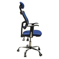 HomCom Adjustable Mesh High Back Computer Desk Office Task Chair w/ Headrest - Blue(m-4)
