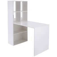 Vinsetto 57" Modern Space Saving Home Office Work Table Computer Desk and Bookcase Combo - White(m-1)