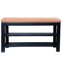 HomCom 31" Compact Wooden Entryway Shoe Organizer Storage Bench - Beige Brown(m-3)