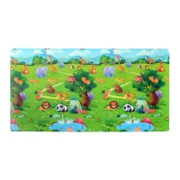 Qaba 71” x 51” Foam Farm Animal Baby Play Crawl Mat – Multi-Color(m-1)