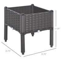 Outsunny Elevated Garden Planter - Durable Plastic Flower Bed for Vegetables, Herbs, and Flowers - Easy Assembly(m-2)