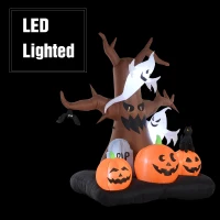 HOMCOM 8’ Lighted Inflatable Outdoor Halloween Yard Decoration - Spooky Dead Tree(m-4)