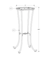 Monarch 28" Contemporary Tempered Glass Top Metal Frame Plant Stand Accent Side Table - White Finish(m-4)