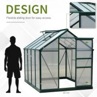 Outsunny 6' x 8' x 7' Polycarbonate Portable Walk-In Garden Greenhouse(m-5)