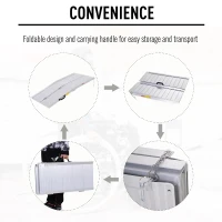 HOMCOM 5FT Aluminum Foldable Wheelchair Ramp Scooter Mobility w/ Carry Handle(m-5)