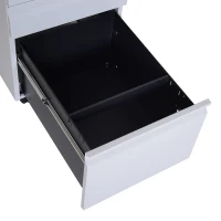 HomCom 24" Steel 3 Drawer Locking File Cabinet on Wheels - Grey(m-9)