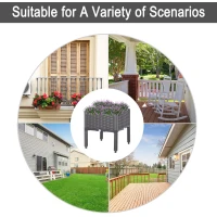 Outsunny Elevated Garden Planter - Durable Plastic Flower Bed for Vegetables, Herbs, and Flowers - Easy Assembly(m-6)