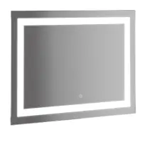 HOMCOM Touch Activated 27.5" Illuminated Bathroom Vertical Wall Mirror Outline LED Lights - Silver(m-1)