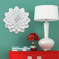 Stratton Layered White Flower Wall Decor(m-2)