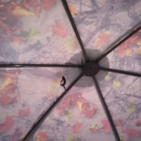 Outsunny Outsunny 12" x 12" 6-Sided Pop Up Portable Hexagonal Hub Gazebo Flower Pattern - Flower Pattern(m-3)