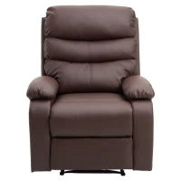 HomCom PU Leather Traditional Manual Recliner Chair - Brown(m-8)