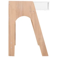 HomCom 33" Wood Modern Flip Top Writing Desk with Storage - White and Oak(m-12)