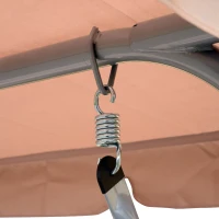 Outsunny 3-Seater Patio Swing Chair with Adjustable Canopy Top, Comfortable Outdoor Swing Bench, Beige - Great for Backyard & Balcony(m-11)