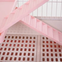 PawHut 6-level Indoor Rabbit Enclosure Small Animal Hutch Pink(m-12)