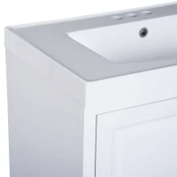 Kleankin 34” Modern Resin Single Resin Sink Bathroom Vanity Set - White(m-5)