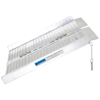 HomCom 2' Small Portable Bi-Fold Lightweight Aluminum Stair Doorway Entry Disability Ramp - Silver(m-8)