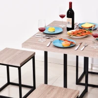 HomCom 5pcs Kitchen Dining Set Wood Bar Table Chair Stool Home Furniture(m-8)