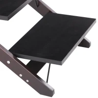 PawHut 19" 2-in-1 Wooden Portable Folding Easy Climb Pet Stairs and Ramp(m-8)