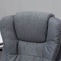 Vinsetto Adjustable Reclining Heating Massage Office Chair Linen Fabric - Grey(m-12)