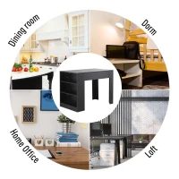 HomCom 40" Space Saving Modern Home Office Computer Desk Bookshelf Combo - Black(m-4)