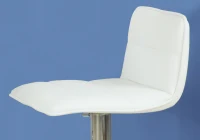 Monarch 2 Piece Contemporary PU Leather Low-Back Stitched Seat Chrome Base Hydraulic Lift Swivel Barstool Chair Set - White Finish(m-3)