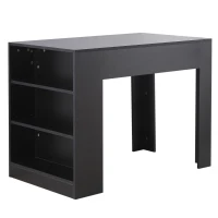 HomCom 40" Space Saving Modern Home Office Computer Desk Bookshelf Combo - Black(m-1)