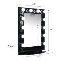 HomCom LED Lighted Make-Up Vanity Mirror - Black(m-4)