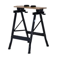 HomCom 25” Adjustable Folding Portable Work Bench and Vise – 385lb Capacity(m-6)