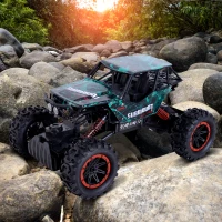 Aosom 1:12 Scale 2.4Ghz 4WD RC Rock Crawler Off-Road Electric Monster Truck - Green(m-5)